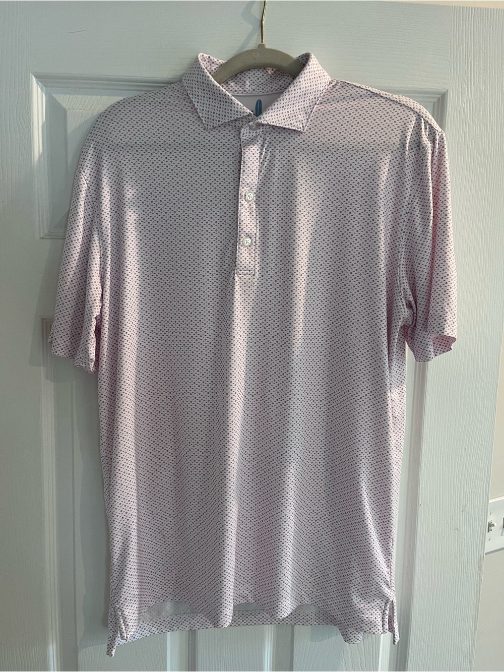 johnnie-O Pale Pink Micro-Pattern Polo